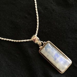 925 Sterling silver and moonstone necklace